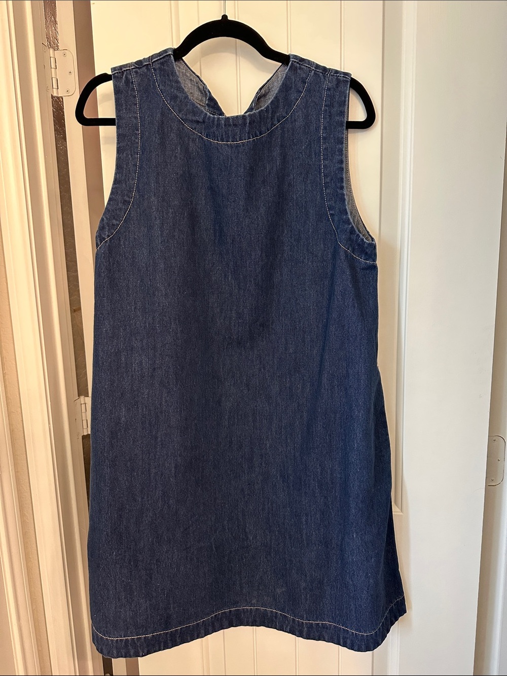 Sleeveless Dark Blue Denim Mini Dress
